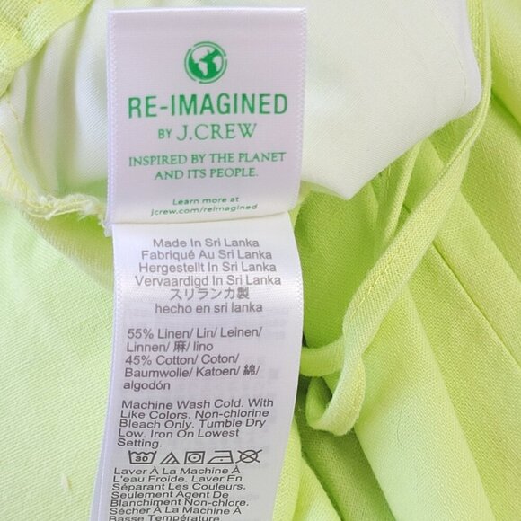 J.Crew factory bright neon yellow linen cotton blend pants size 8 - Picture 11 of 12